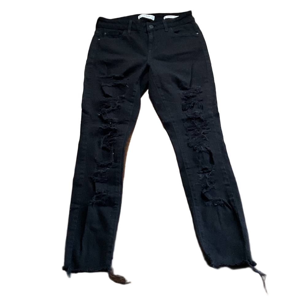Guess Midnight Black Ripped Skinny Jeans